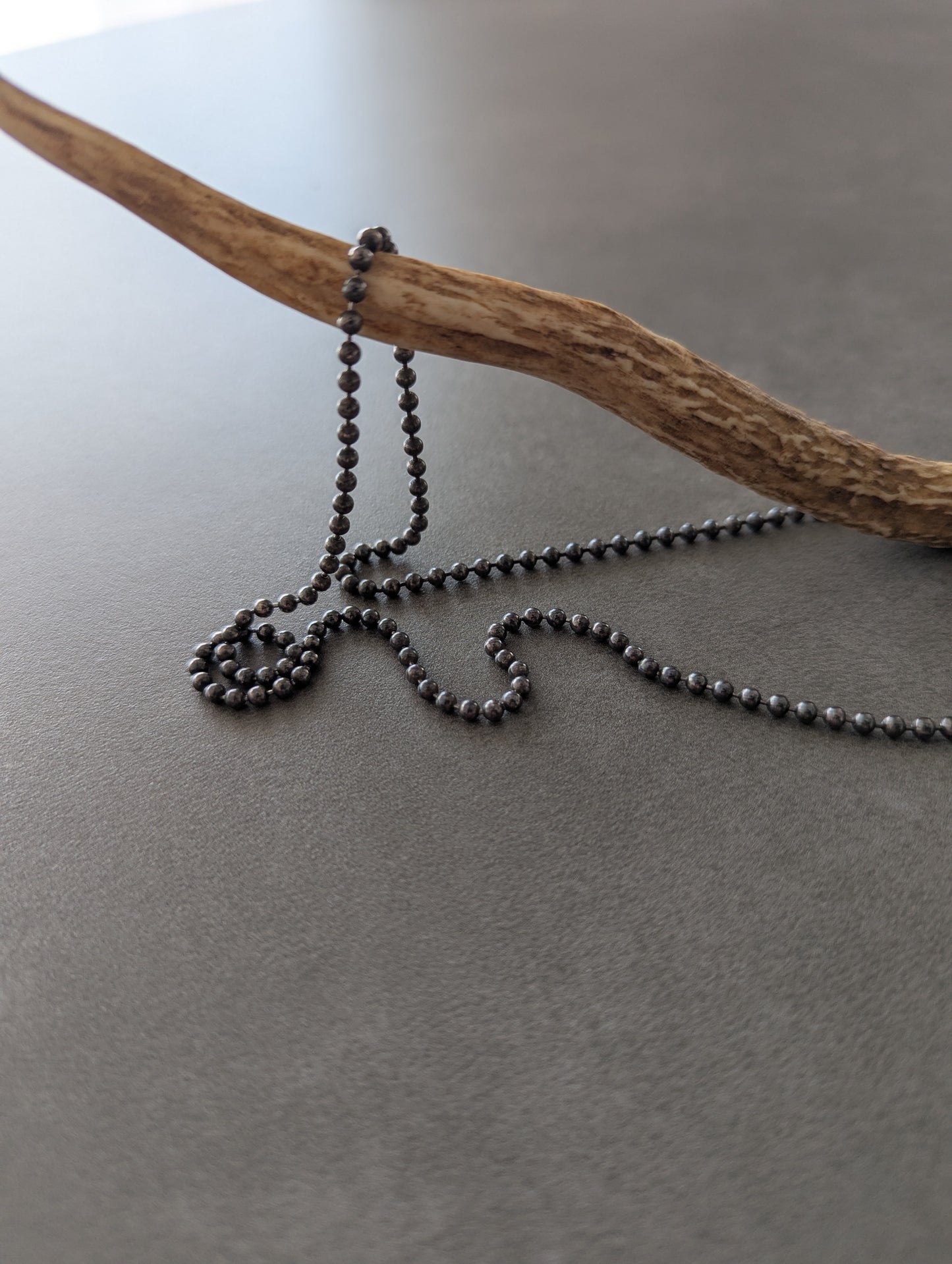 Oxidized Ball Chain Necklace